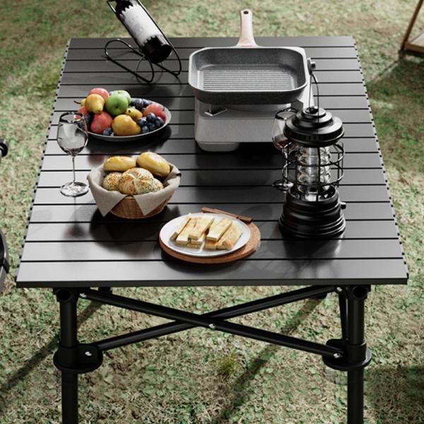 Metal Folding Camping Table 30kg Capacity 92x52x55cm