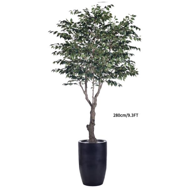 Indoor/Outdoor Faux Silk Plant 2.8m 9.3ft Ficus Artificial Tree​ For Home, Office, Living Room, And Garden Decor