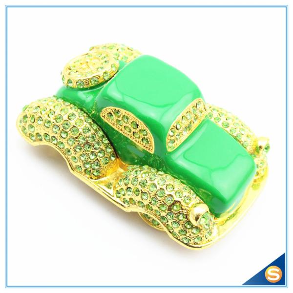 Lovely Crystal Car Shape Trinket Box Home decoration Enamel Trinket Box SCJ329