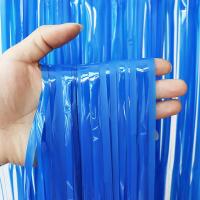Cortina de borde de papel azul fluorescente impermeable a PET Decoración festiva interior al aire libre personalizada