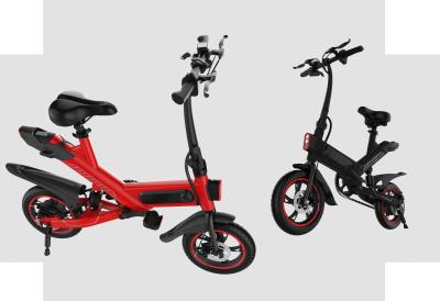 White / Black / Red Fold Up Electric Bike , Electric Mini Bike For Adults