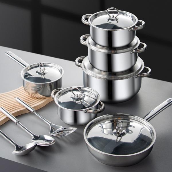 Multifunction Kitchen Housewares Kitchen Pots And Pans Set Ollas Stainless Steel 15pcs Cooking Cookware Set