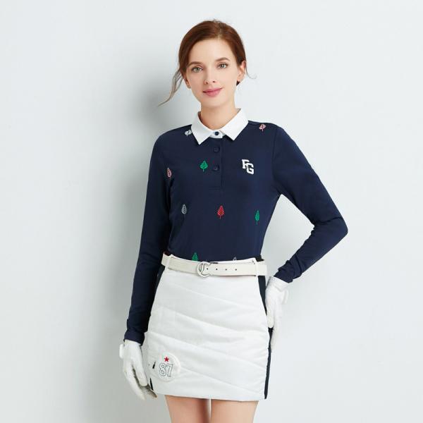 Autumn Golf Shirt Long-Sleeved Sports T Shirt Casual Printed Polo for Women