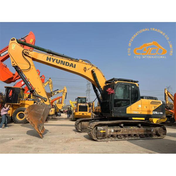 Оригинальная краска Использованный экскаватор Hyundai 220LC-9S 22 тонны вторая рука Hyundai 220 Digger