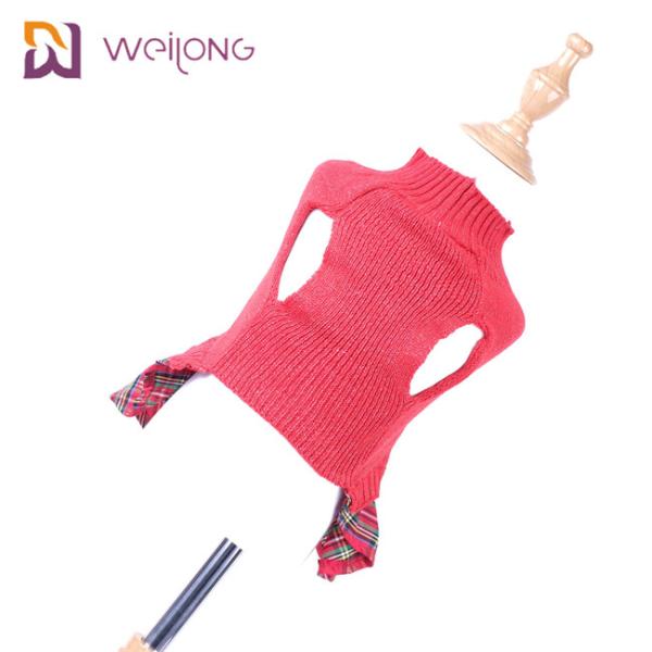 Покрашенный пряжей свитер собаки шотландки связал одеяние фуфайки платья собаки шерстей