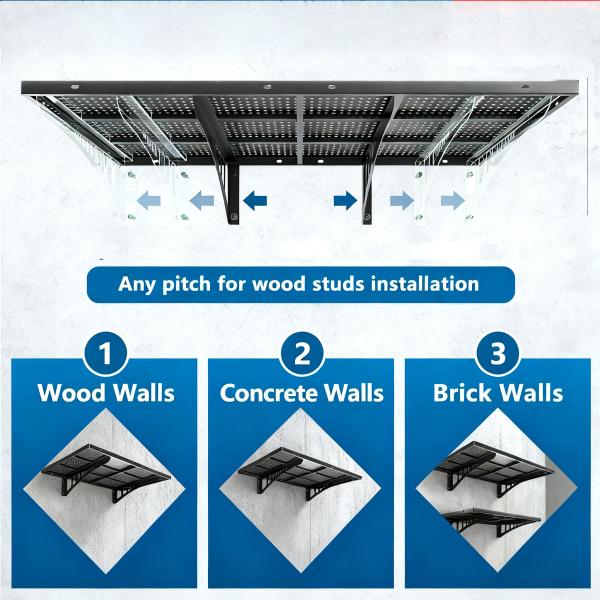 2 Pack Heavy Duty Garage Wall Shelves 500LBS Capacity 47x18in One-Piece Stamped Reinforced Steel Bracket Rack