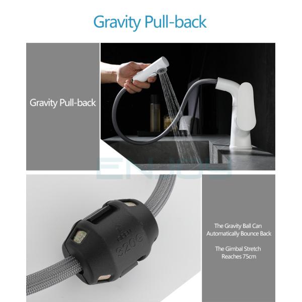 Swivel Rotatable 4 Inch Bathroom Faucet All Copper White Electroplated Finished