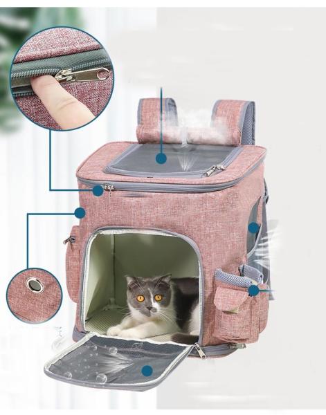 Oxford Fabric Zipper Closure Outdoor Pet Carrier Bag For Cats And Dogs
