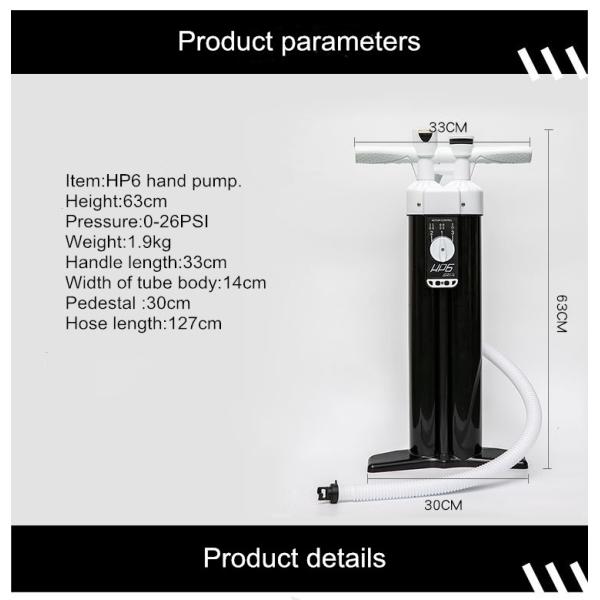 High Quality Super Double Hand Pump SUP Air Pressure Inflator for Inflatable Paddle Board