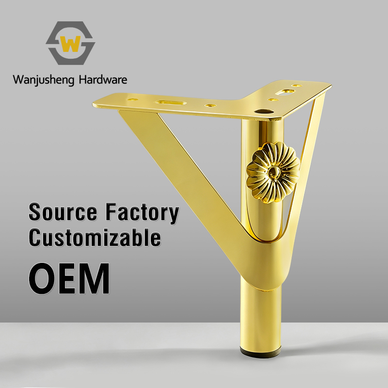 Hot Sale Gold Lace Metal Cabinet Legs Furniture Support Legs Cabinet Base Feet Hardware Cabinet Corner Pads