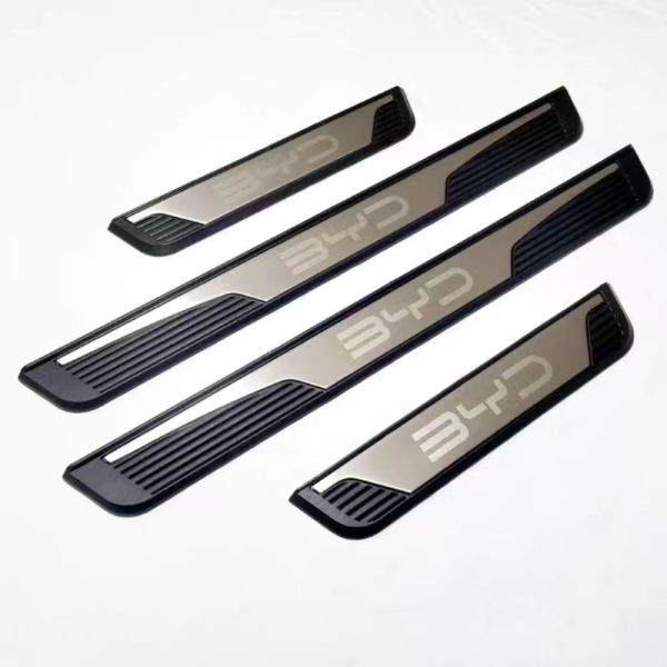 For BYD SHARK 2024 2025 Black ABS Door Sill Protector Scuff Plate Anti-Scratch Welcome Pedal Guard Interior Accessories