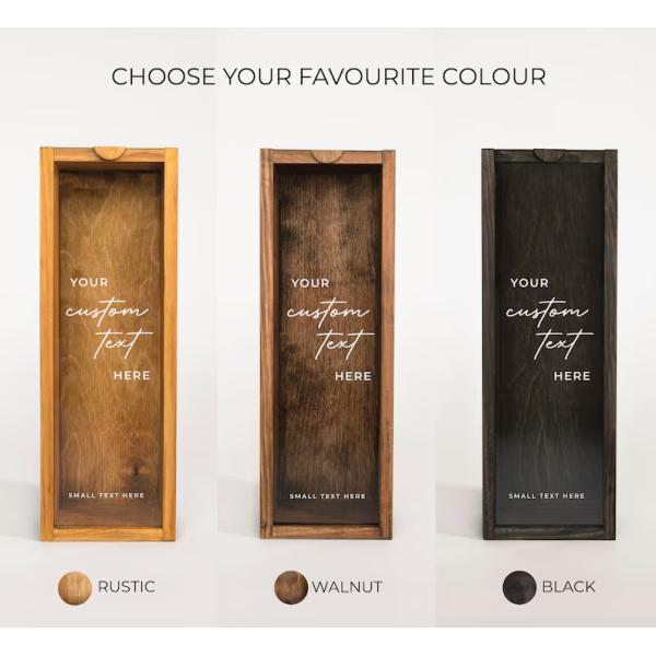 Rectangle Wooden Wine Box Engraved Personalized Bottle Box Unique Birthday Gift Idea