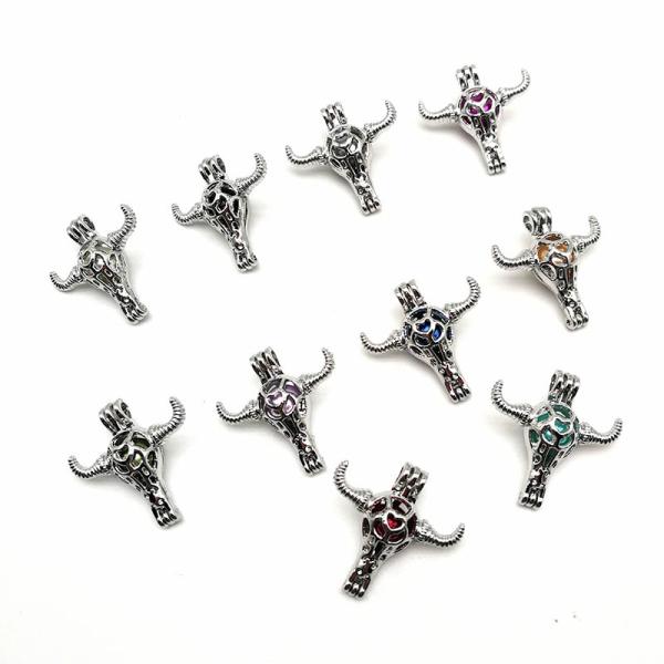 DIY Pendant Jewelry Alloy ox-head Shaped Wish Pearl Cage Pendant