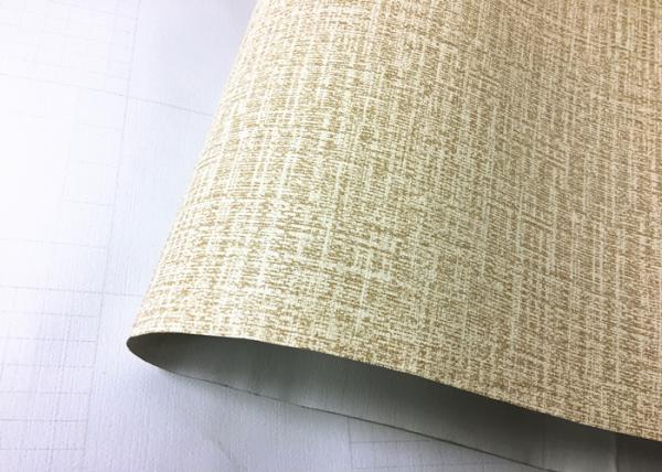 Brown Texture Damask Peel And Stick Wallpaper Environmental PVC Material
