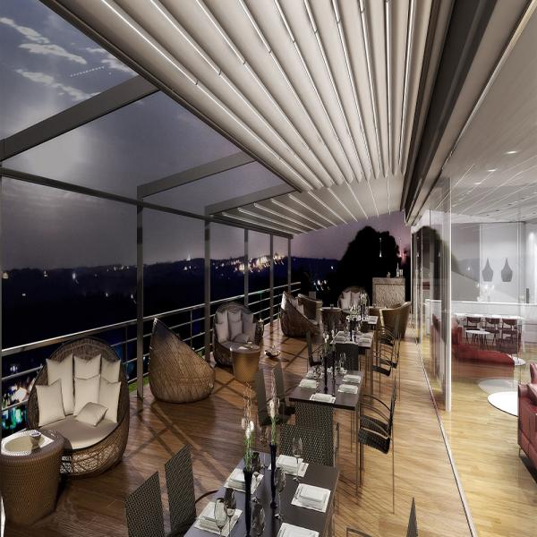 Наружные электрические светодиодные выдвижные крыши перголы и компоненты перголы