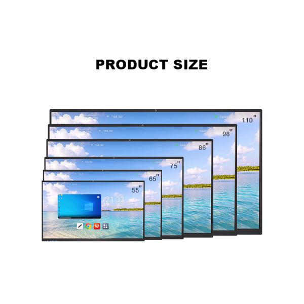 Large Size Interactive Flat Panel 86 98 105 110 with 4K LCD Touch Screen and Dual OS for Classroom and Office