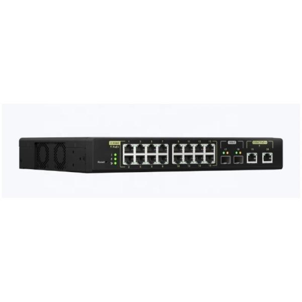 QSW-M2116P-2T2S 16-port 2.5GbE PoE+, 2-port 10GbE POE ++ And 2-port 10GbE Optical Fiber  L2 Web-based NMS Switch
