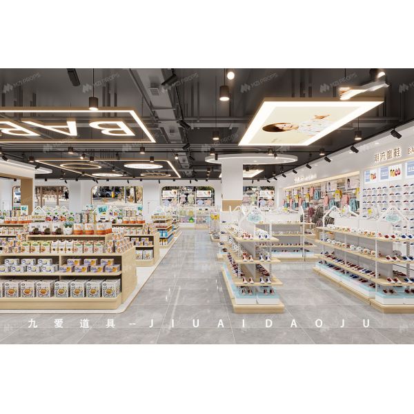 BBC023 Korean Minimalist Baby Clothing Rack  Safe & Eco-Friendly Baby Store Display for Maternity Shop Furniture