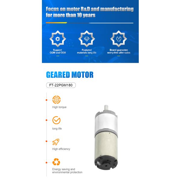 FT-22PGM180 3V 5V 12V 24V DC Planetary Gear Motor Explosion Proof