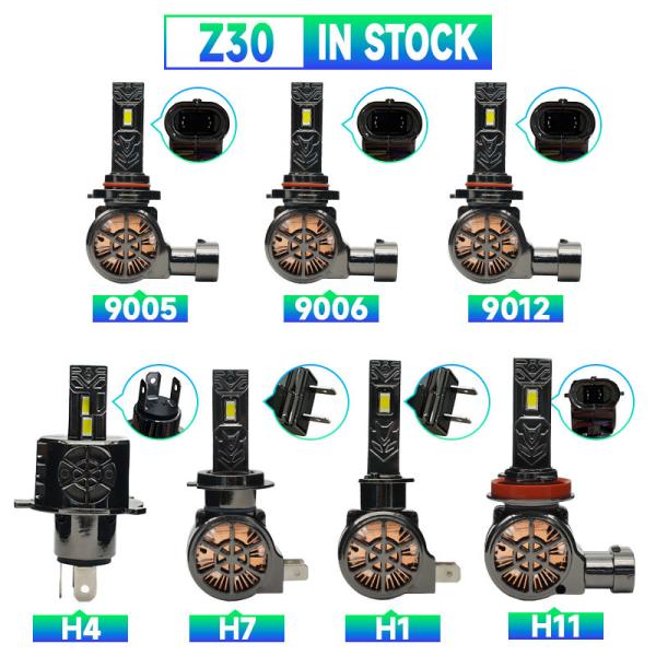 Masters Z30 130W 13000 lumens 6500K refroidisseur blanc H1 H4 H7 phares LED ampoules