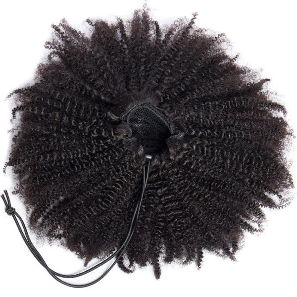 Drawstring Ponytail Human Hair Extensions for African American Women Remy Indian Hair
