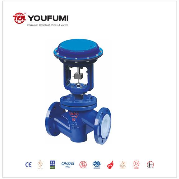 PFA Lined Globe Valve With WCB Body