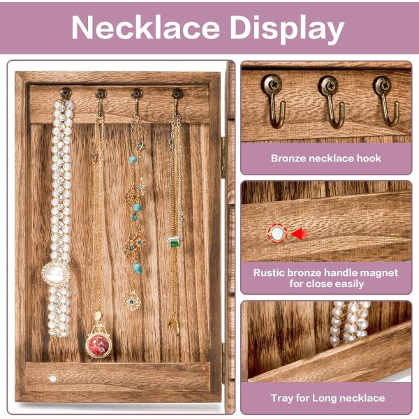 Environmental 5-Layer 4 Drawers Large Wood Organizer Box With Mirror Wood Jewelry Box