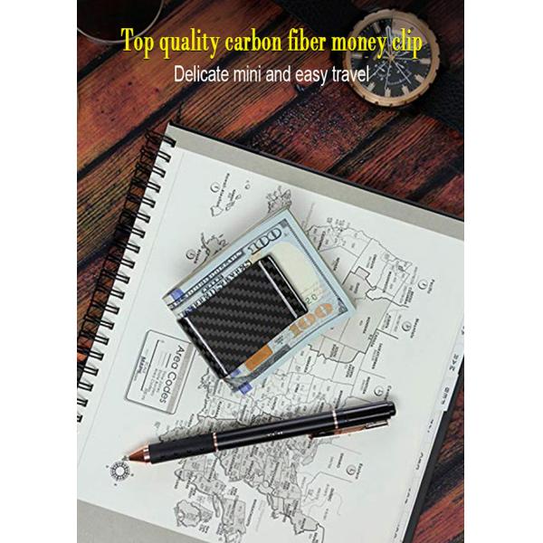 Черные облегченные лоснистые деньги волокна углерода закрепляют бумажники
