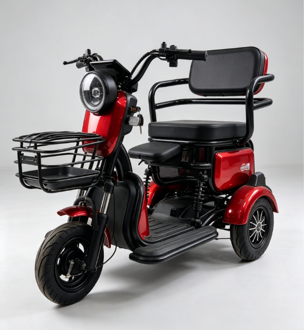 Leisure Electric Tricycle with 350-6 Tubeless Tire, 500W Differential Motor, and 48/20 Lead-Acid Battery