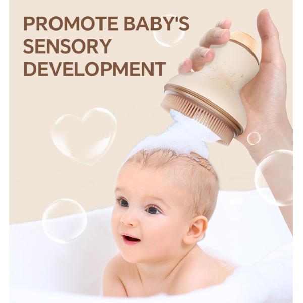 Жидкое хранение гладкая пенка и детская ванна шампунь щетка комбинация Продукт пищевой класс Силикон мягкое очищение массаж