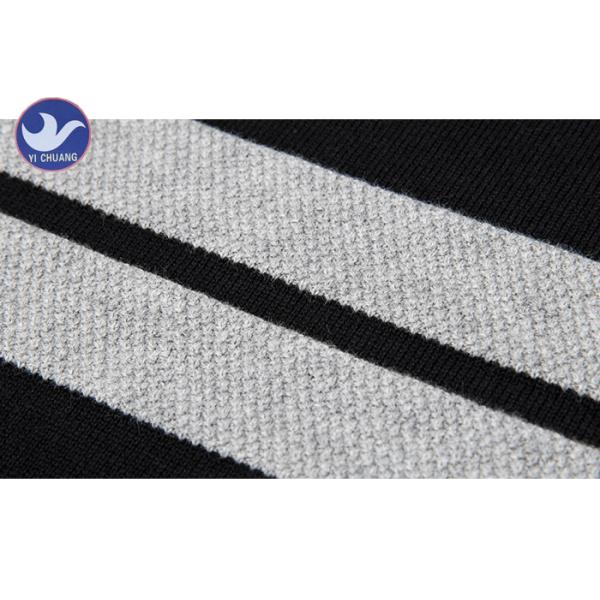 Crew Neck Mens Striped Jumper , Mens Cable Knit Pullover Sweater Anti - Wrinkle