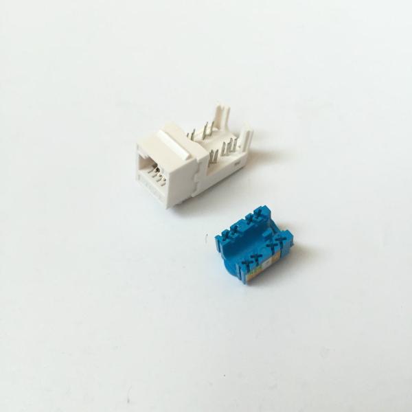 Blue Color RJ45 Un-Shielded Jack , UTP 90 Degree Cat6 Toolless Keystone Jack