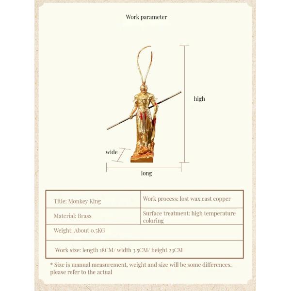 Anniversary Occasions Customized Color 3D Resin Figure Collectible Metal Monkey King