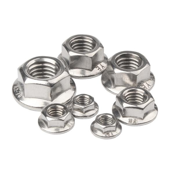 DIN6923 18-8 Stainless Steel Serrated Flange Locknuts Hexagon Nuts with Flange