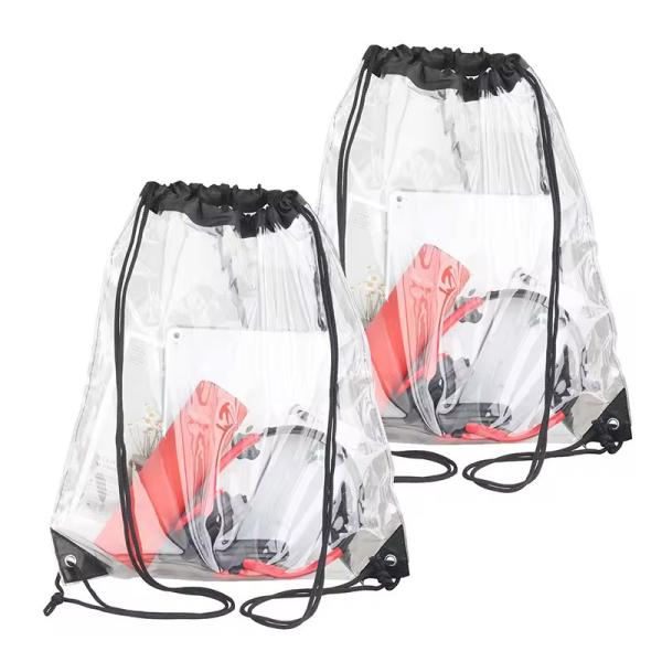 Marketing Waterproof PVC Clear Backpack Drawstring Pouch Bag with Custom Printed Design