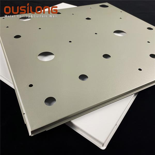 Custom Perforated Metal Aluminum 600×600 Suspended Lay in Acoustic Ceiling Tiles with Tee Bar