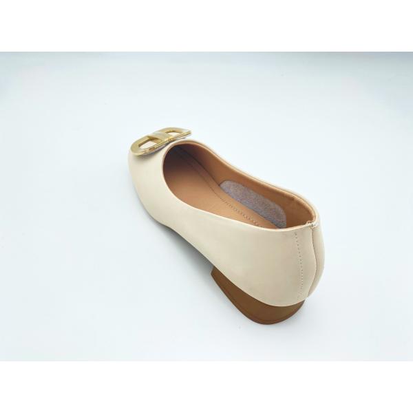 Women white comfort loafers with low-cut low heel with genuine leather