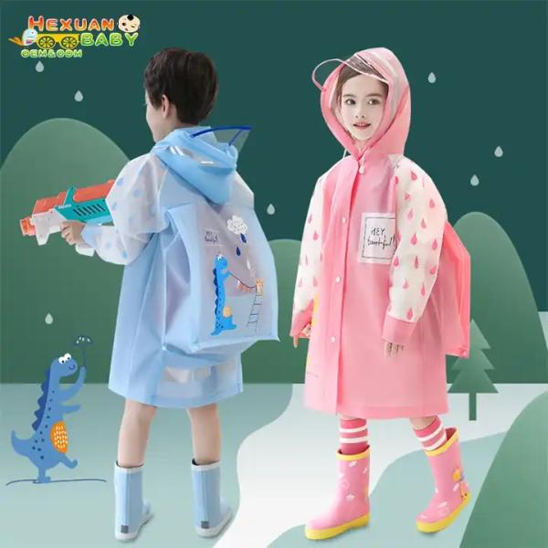 Protect Your Little Ones from Rain Reusable Rain Ponchos with Hood and Sleeves