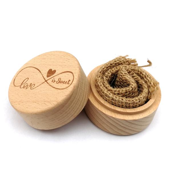 Small Wood Ring Box for Beautifully Proposing Marriage Handmade Beech and Walnut
