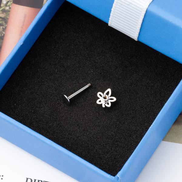 14K piercing du corps en acier inoxydable bijoux or Labret piercing des lèvres bijoux 1,2 mm