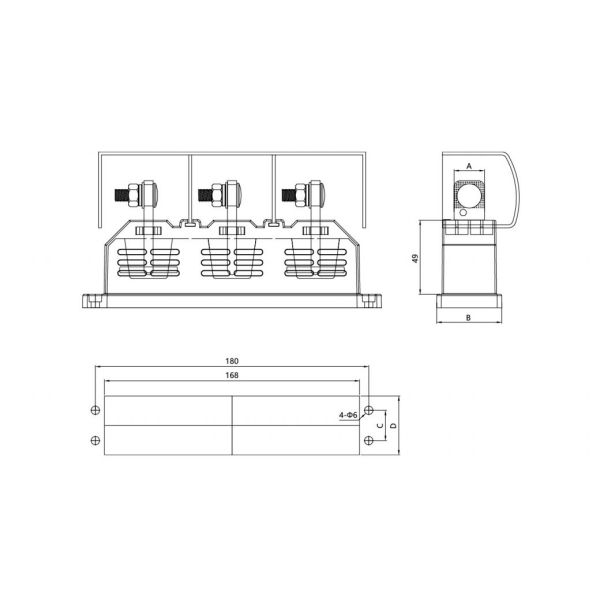 MOLDVOLT 690V Three-Pole LV Switchgear Cabinet Main Circuit Connector with 125A-630A Current Rating for Industrial Use