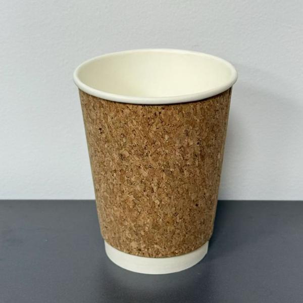 Premium Double Wall Hot Drink Cup with Natural Cork Lining Eco Material