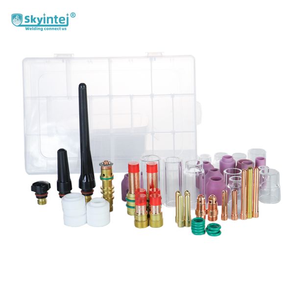 WP17/18/26 TIG Welding Torch Consumables Kit Alumina Nozzle Collet Body Gas Lens & Back Cap