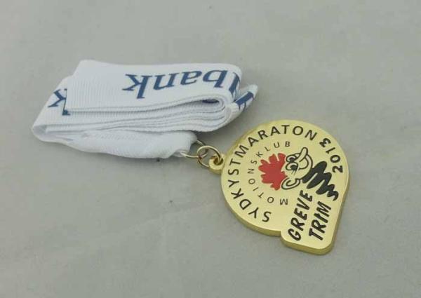 Maraton Sport Enamel Medal Zinc Alloy Ribbons , Customized