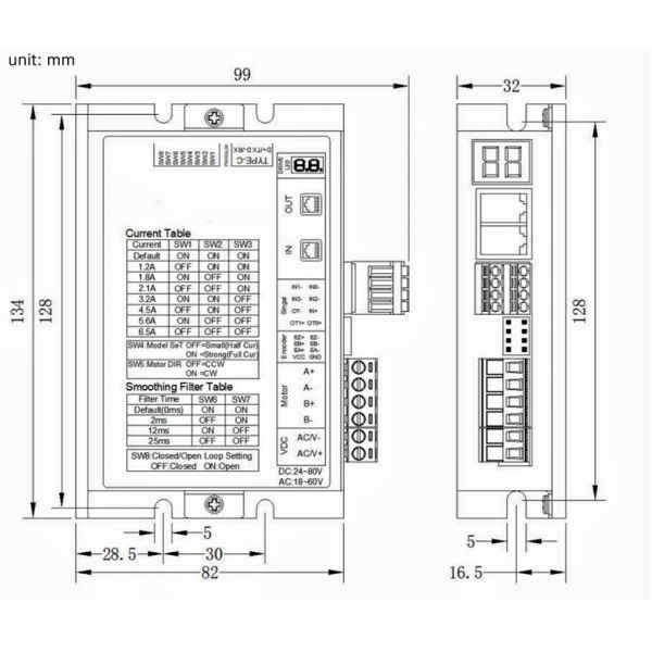 Closed Loop 2 Phase NEMA34 86mm Flange 86CME85 8.5Nm Stepper Motor with EtherCAT EC86 Servo Stepper Driver for CNC Machines