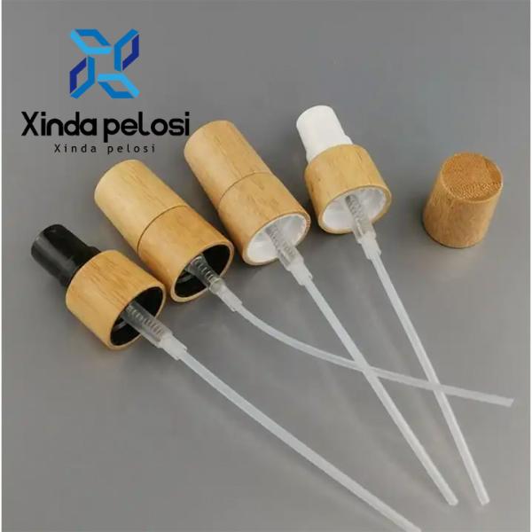 Мини-парофюмерный насос-распылитель Деревянная форма акций Природа Пластиковая голова Бамбуковый распылитель