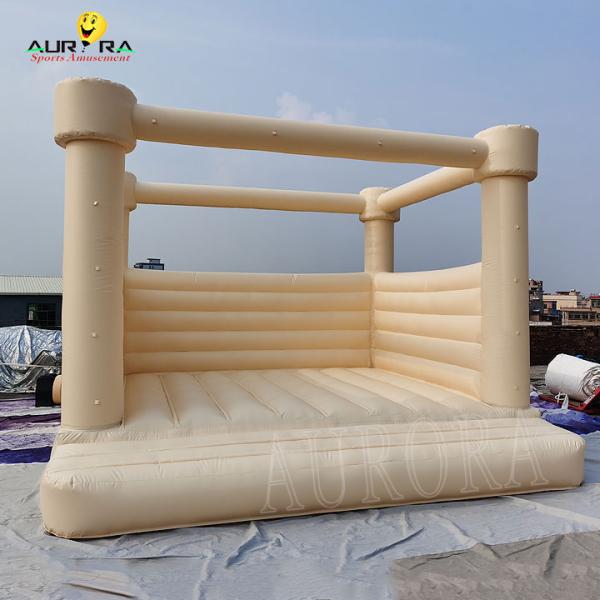 Custom Logo Inflatable Beige Bouncy Castle Bouncing Castle Commercial UV Resistant
