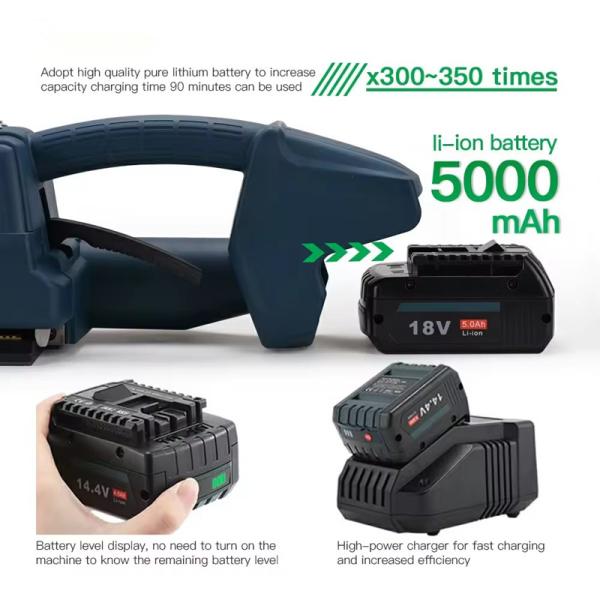 Tension Force 400-3200N One-key Handheld Electric Battery Strapping Machine Durable