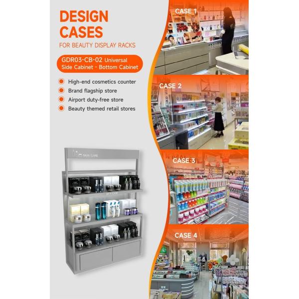 GDR03-CB-02 Armoire latérale universelle avec boîte à lumière à film doux de 40 mm et porte-étiquette en aluminium noir pour les boutiques de mode