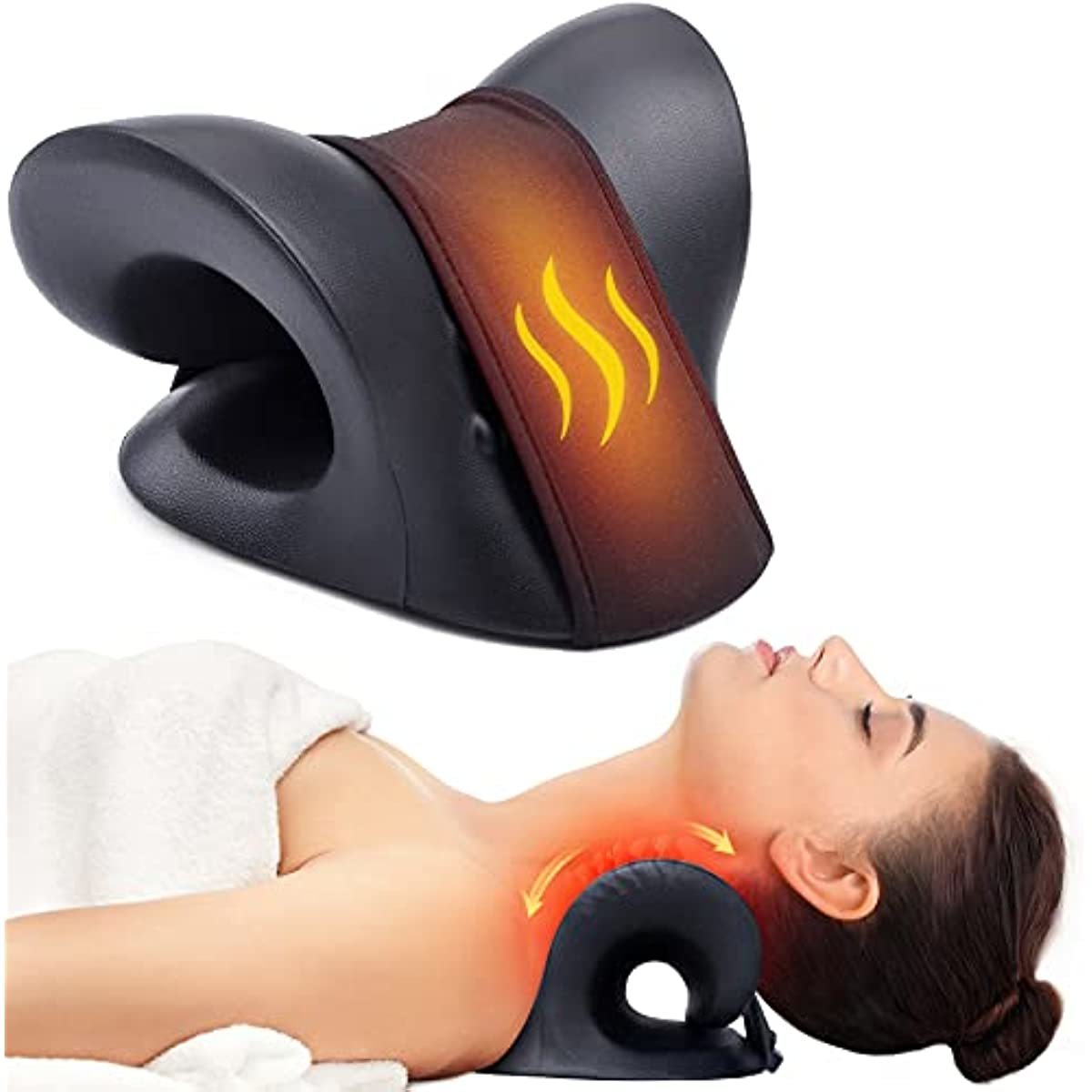 Neck Pain Relief Heated Cervical Traction Device Pillow Neck Stretcher with Graphene Heating Pad